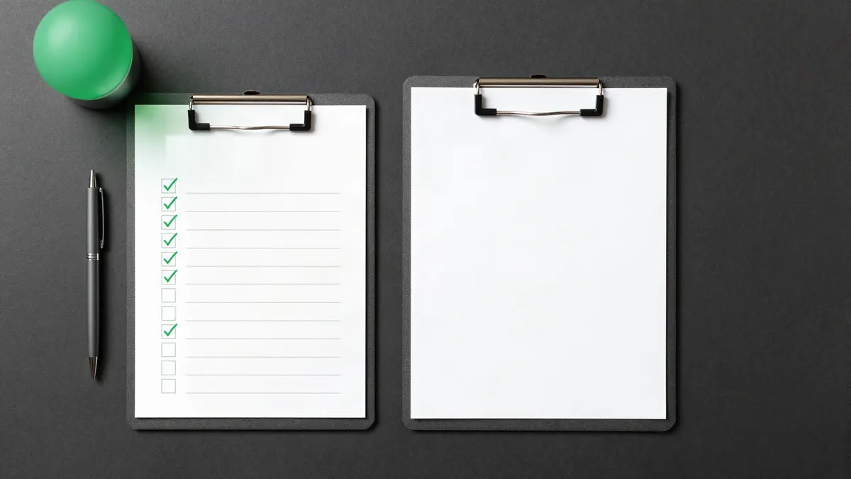 A printable tax checklist on a clipboard